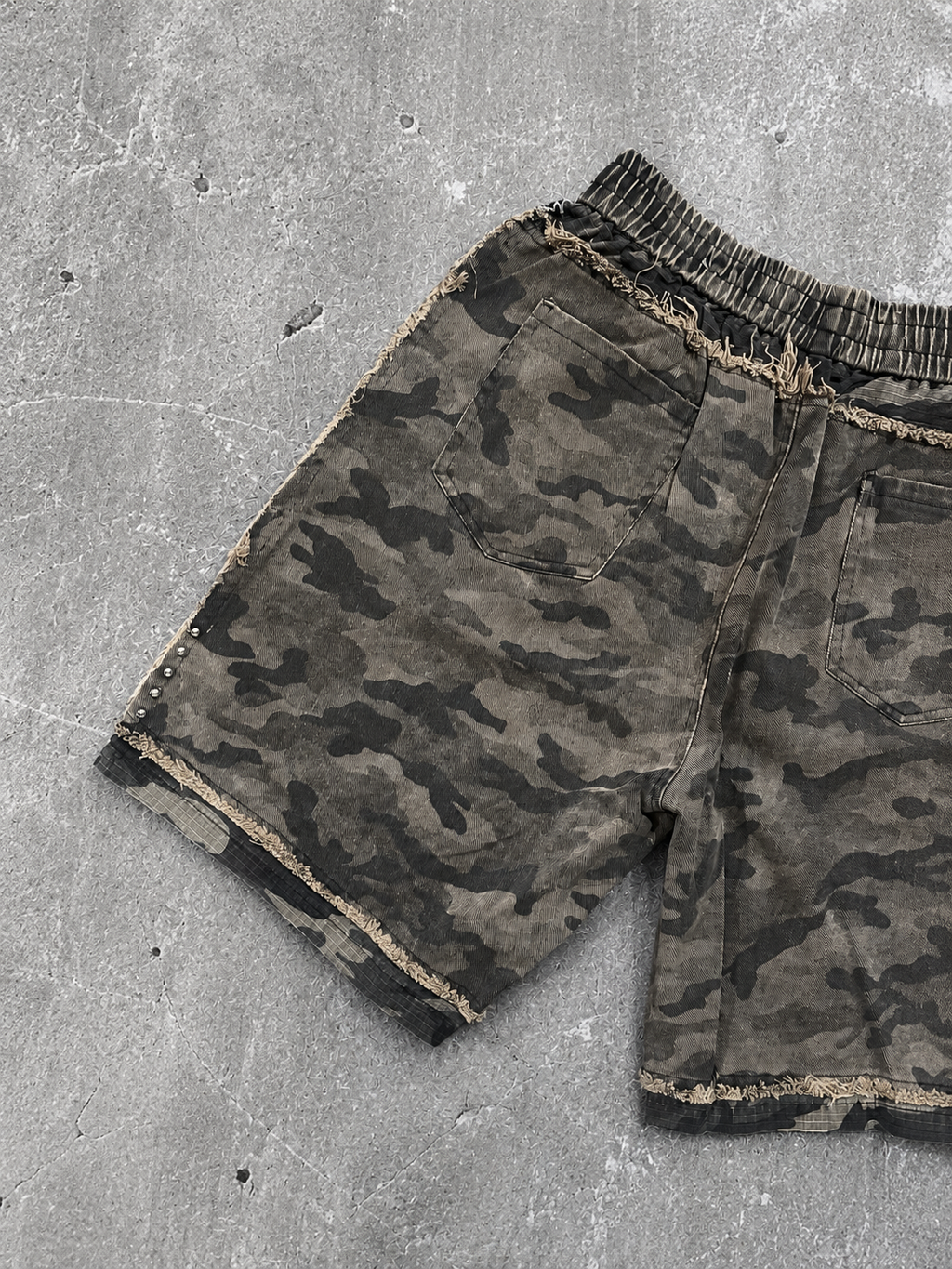 Washed Military Cargo Shorts
