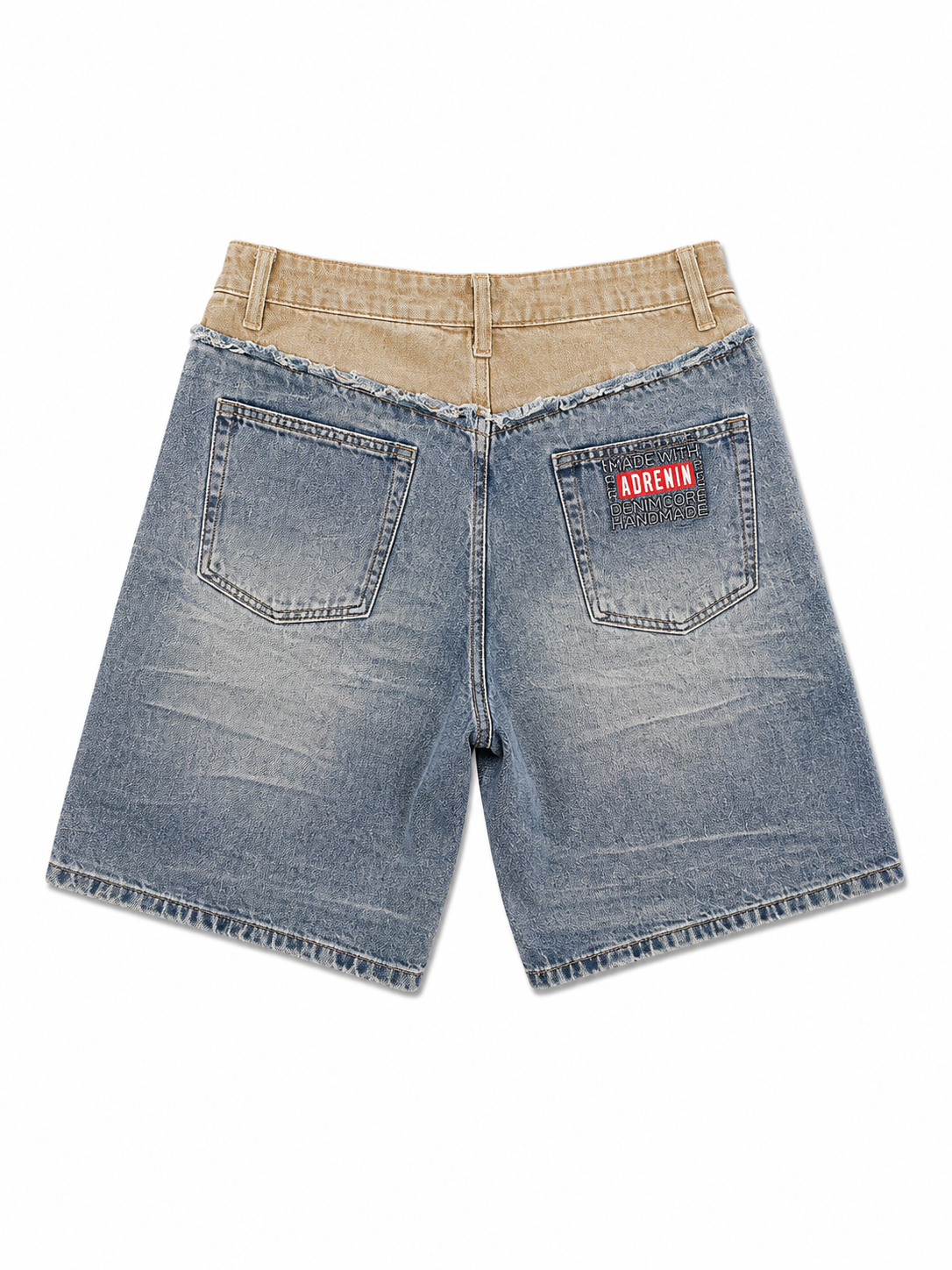 Bermuda Jeans Bicolor Vintage Effetto Used