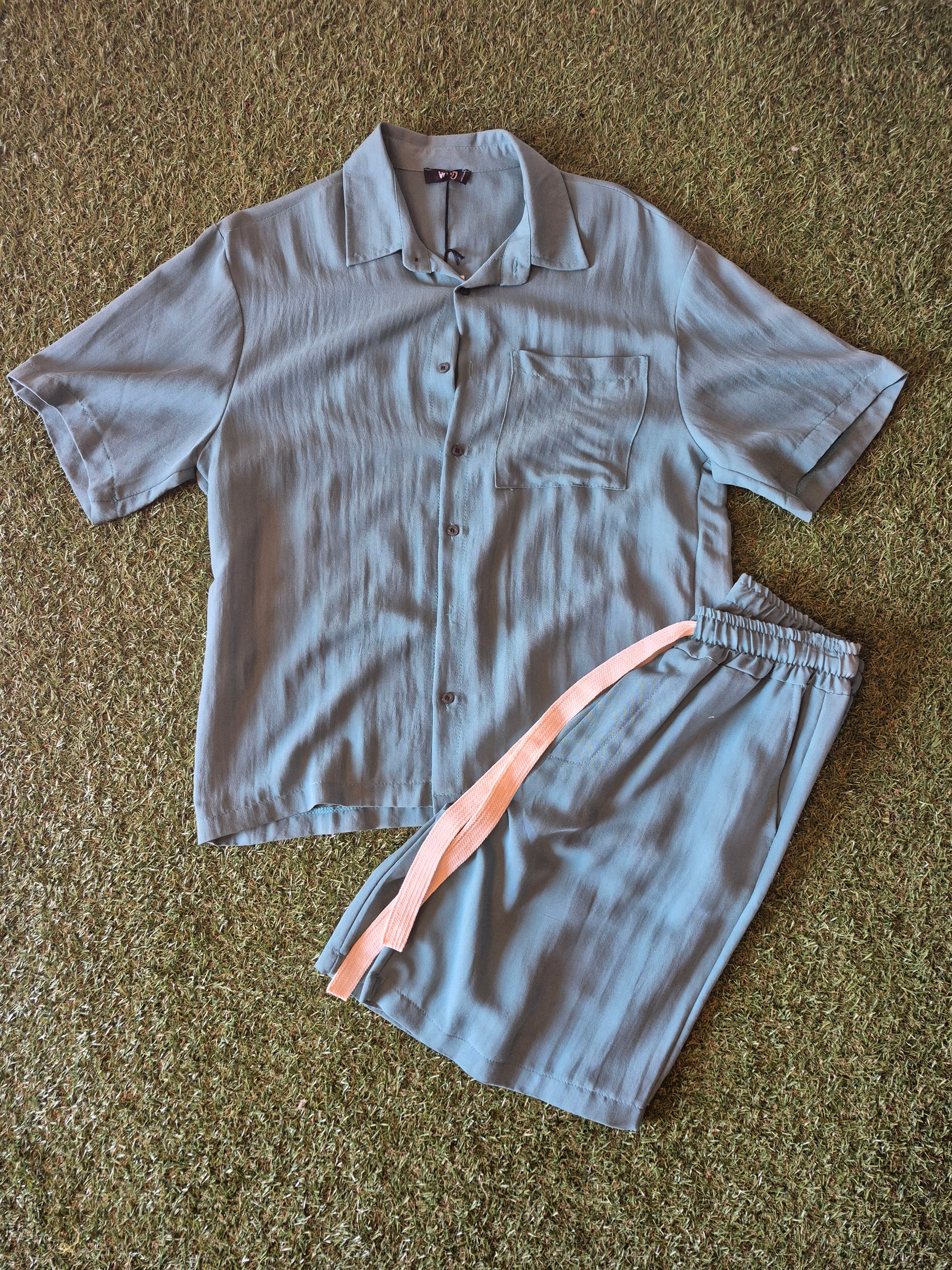 Completo Camicia e Shorts Verde Acqua