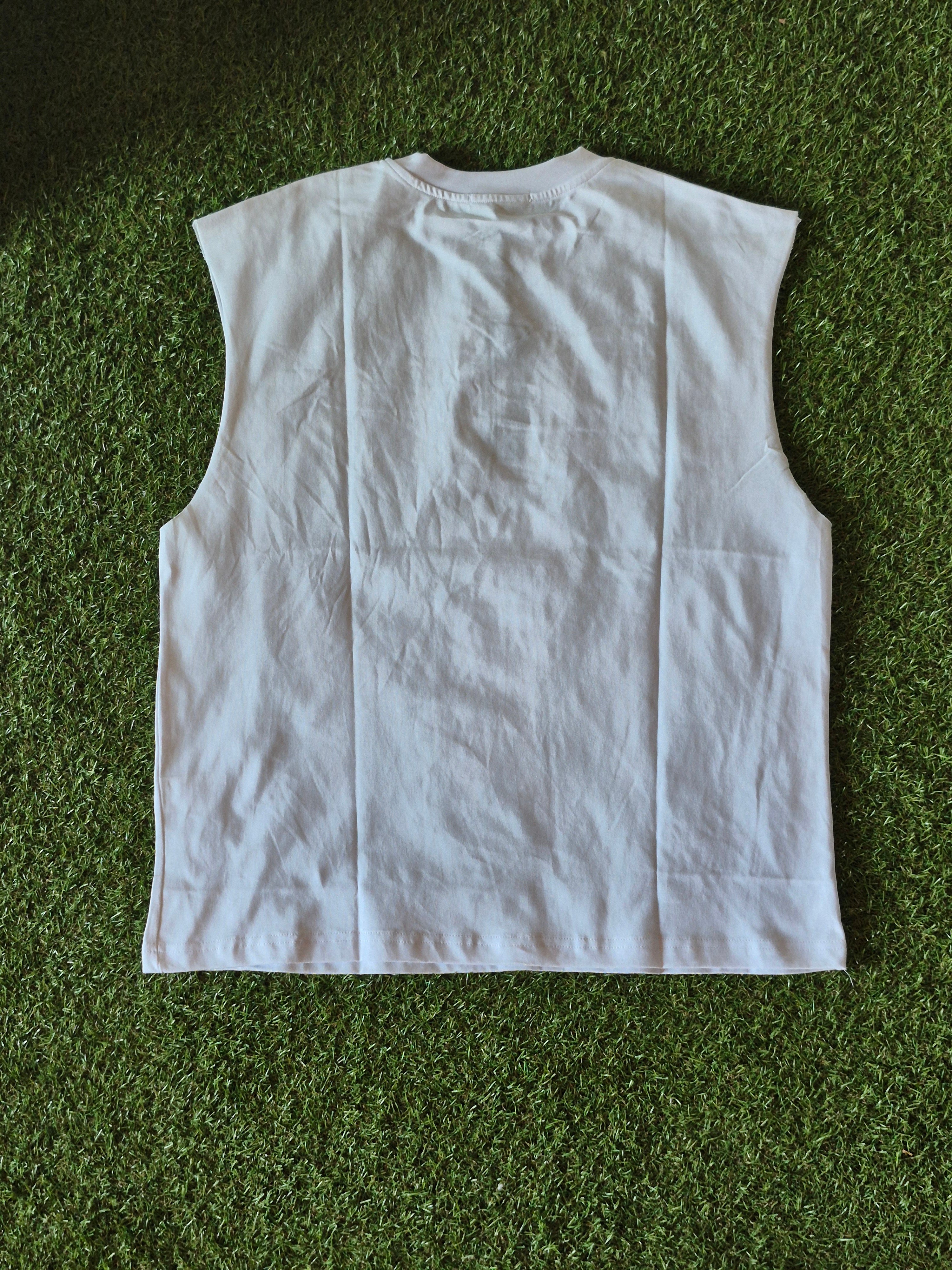 Canotta Oversize "Saints of God" – Stampa Front Angelo– Bianco/Nero