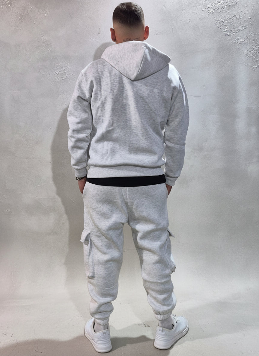 Tuta Cargo ZIP/ Bianco-Grigio